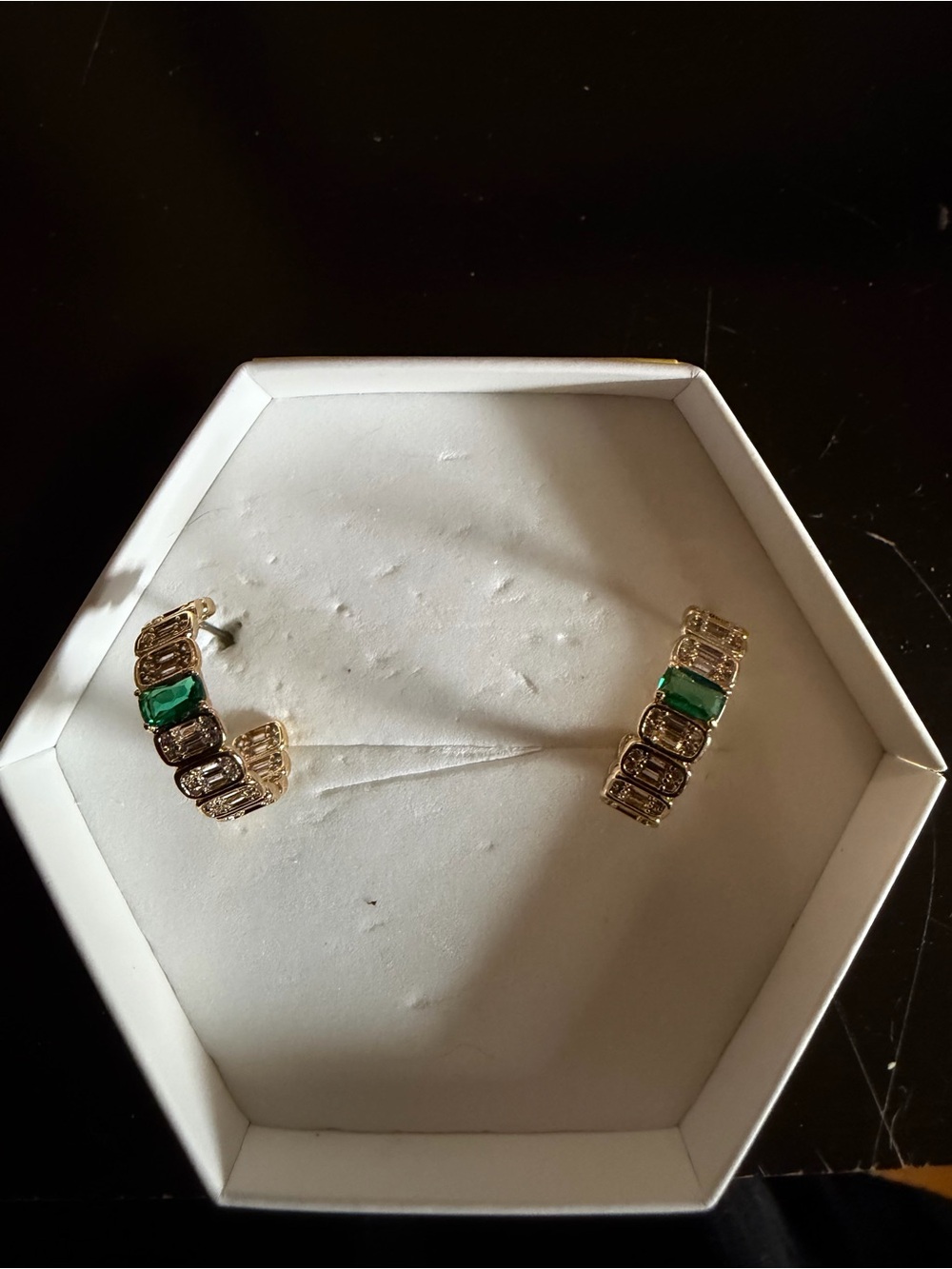 May 26: Emerald on Gold Hoops